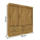 Guarda Roupa Casal Chicago 3 Portas De Correr 9 Gavetas Tcil