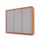 Guarda Roupa Casal Chile 100% Mdf 3 Portas De Correr Naturall