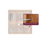 Guarda Roupa Casal Chile 100% Mdf 3 Portas De Correr Naturall