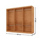 Guarda Roupa Casal Chile 100% Mdf 3 Portas De Correr Naturalle