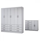 Guarda-roupa Casal Chloe 6 Portas 9 Gavetas Com Cômoda 2 Port