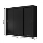 Guarda-roupa Casal City 3 Portas 4 Gavetas Flex Preto/off Whi
