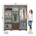 Guarda Roupa Casal City 6 Portas E 3 Gavetas Com Espelho - Mó