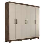 Guarda-roupa Casal Clara 6 Pt 3 Gv Café E Off White