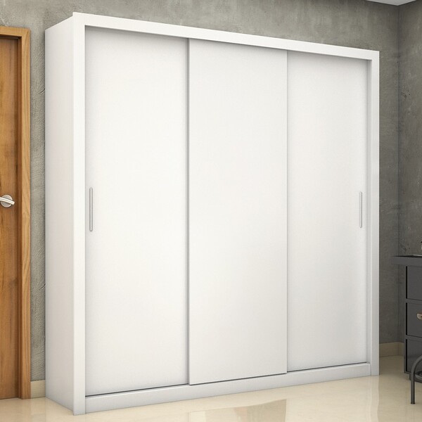 Guarda-roupa Casal Clarice 3 Portas 4 Gavetas Branco – Carioc