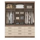 Guarda-roupa Casal Click 3 Portas De Correr 9 Gavetas Santos