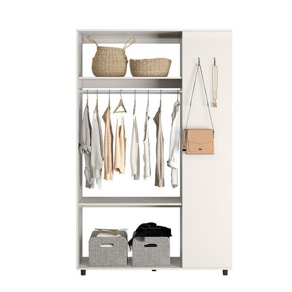 Guarda Roupa Casal Closed 2 Gavetas Off White Cristal - Fdecor