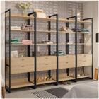 Guarda Roupa Casal Closet 4 Módulos 8 Gavetas Indy F02 Nature