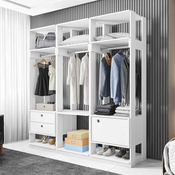 Guarda Roupa Casal Closet Modulado Com 3 Cabideiros 1 Porta 2
