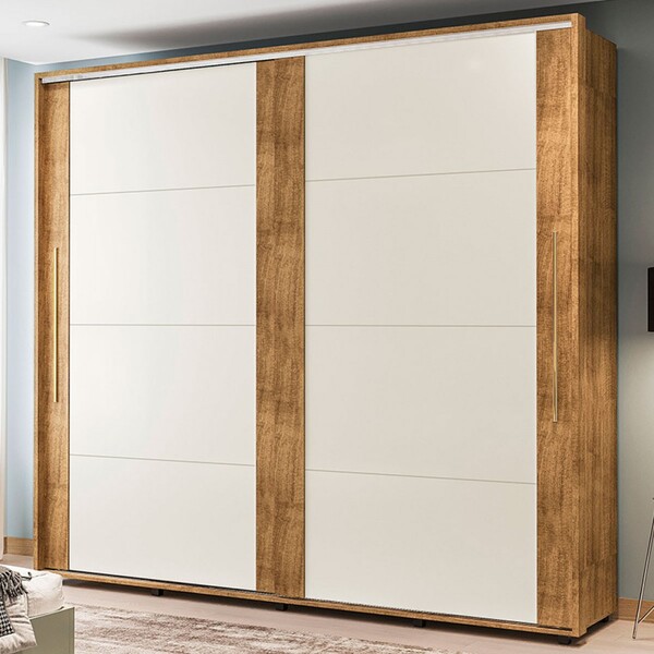 Guarda Roupa Casal Coimbra 2 Portas 6 Gavetas Freijó/off Whit