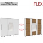 Guarda-roupa Casal Coimbra 3 Portas 6 Gavetas Com Espelho Fle