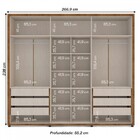 Guarda-roupa Casal Coimbra 6 Portas 6 Gavetas Freijó/off Whit