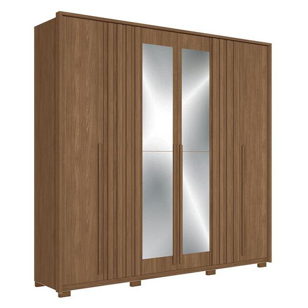 Guarda Roupa Casal Coimbra 6 Portas Com Espelho E Pés - Santo