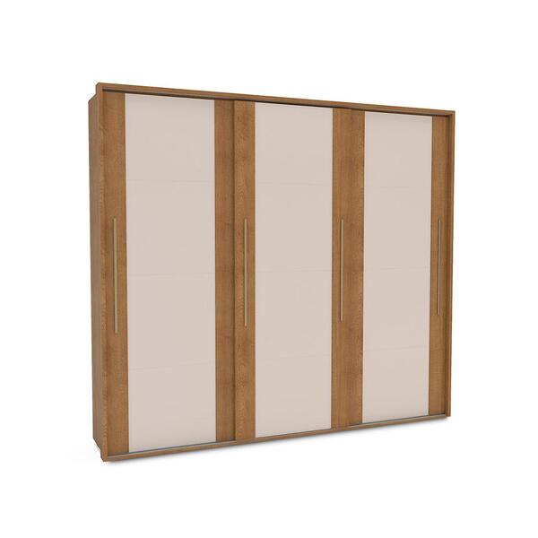 Guarda-roupa Casal Coimbra Flex 3 Pt 6 Gv Off White E Freijó