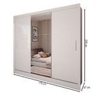 Guarda-roupa Casal Colie 3 Portas 3 Gavetas Com Espelho Branc