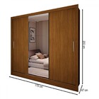 Guarda-roupa Casal Colie 3 Portas 3 Gavetas Com Espelho Cinam