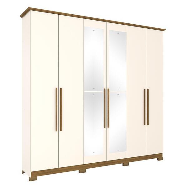 Guarda Roupa Casal Colin 6 Portas Com Espelho - Móveis Henn