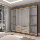 Guarda-roupa Casal Colosseo 8 Portas 4 Gavetas Acácia/reflect