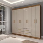 Guarda-roupa Casal Colosseo 8 Portas 4 Gavetas Acácia/reflect