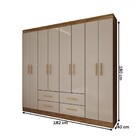 Guarda-roupa Casal Colosseo 8 Portas 4 Gavetas Acácia/reflect