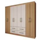Guarda-roupa Casal Colosseo 8 Portas 4 Gavetas Canelato/natur