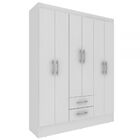 Guarda-roupa Casal Colt Perola 6 Portas 2 Gavetas Natal Branc