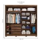 Guarda-roupa Casal Com 1 Espelho Blumenau 2 Pt 4 Gv Café