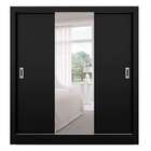 Guarda-roupa Casal Com 1 Espelho Luiza 3 Pt 2 Gv Preto 190 Cm