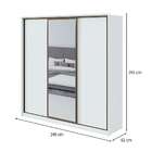 Guarda-roupa Casal Com 1 Espelho Spazio 3 Pt 6 Gv Branco