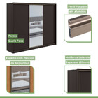 Guarda-roupa Casal Com 1 Espelho Spazio Flex 3 Pt 6 Gv Preto