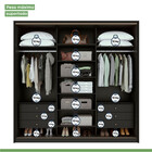 Guarda-roupa Casal Com 1 Espelho Spazio Flex 3 Pt 6 Gv Preto