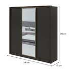 Guarda-roupa Casal Com 1 Espelho Spazio Flex 3 Pt 6 Gv Preto