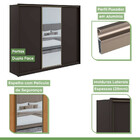 Guarda-roupa Casal Com 1 Espelho Spazio Flex 3 Pt 6 Gv Preto