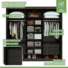 Guarda-roupa Casal Com 1 Espelho Spazio Flex 3 Pt 6 Gv Preto
