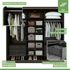 Guarda-roupa Casal Com 1 Espelho Spazio Flex 3 Pt 6 Gv Preto