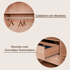 Guarda Roupa Casal Com 1 Porta Com Espelho Servilha Made Marcs