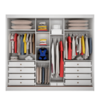 Guarda Roupa Casal Com 1 Porta Espelhada 8 Gavetas - Diamond-