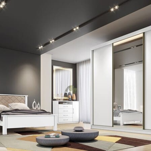 Guarda Roupa Casal Com 1 Porta Espelhada 8 Gavetas - Londres-