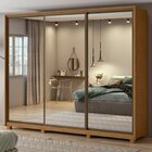 Guarda Roupa Casal Com 3 Espelhos 3 Portas De Correr 6 Gaveta