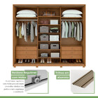 Guarda Roupa Casal Com 3 Espelhos 6 Gavetas Spazio Super Glas