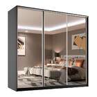 Guarda-roupa Casal Com 3 Espelhos Belluno 3 Pt 3 Gv Preto