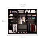 Guarda-roupa Casal Com 3 Espelhos Belluno 3 Pt 3 Gv Preto