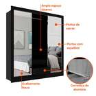 Guarda-roupa Casal Com 3 Espelhos Luiza 3 Pt 2 Gv Preto 190 Cm