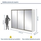 Guarda-roupa Casal Com 3 Espelhos Spazio 3 Pt 6 Gv Branco 270