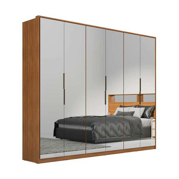 Guarda-roupa Casal Com 6 Espelhos Atrice 6 Pt 6 Gv Amêndola