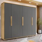 Guarda-roupa Casal Com 6 Portas Com Espelho E 4 Gavetas Inter