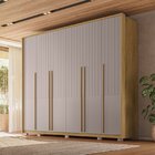 Guarda Roupa Casal Com Baixo Relevo 6 Portas 6 Gavetas Suburb