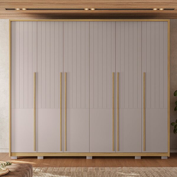 Guarda Roupa Casal Com Baixo Relevo 6 Portas 6 Gavetas Suburb