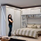 Guarda-roupa Casal Com Cabeceira Queen 4 Portas De Correr 3 G