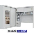 Guarda-roupa Casal Com Cabeceira Queen E Espelho 4 Portas De